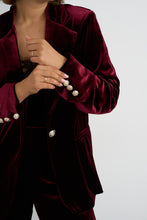 Load image into Gallery viewer, Wine Velvet Blazer