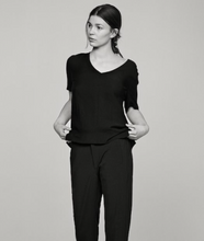 Load image into Gallery viewer, Faylinn V Neck -Black T Shirt