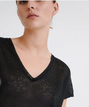 Load image into Gallery viewer, Faylinn V Neck -Black T Shirt