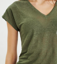 Load image into Gallery viewer, Faylinn V Neck - Green T Shirt
