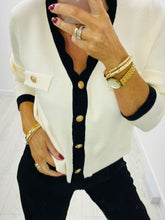 Load image into Gallery viewer, Cream/Black Chanel Inspired Cardi
