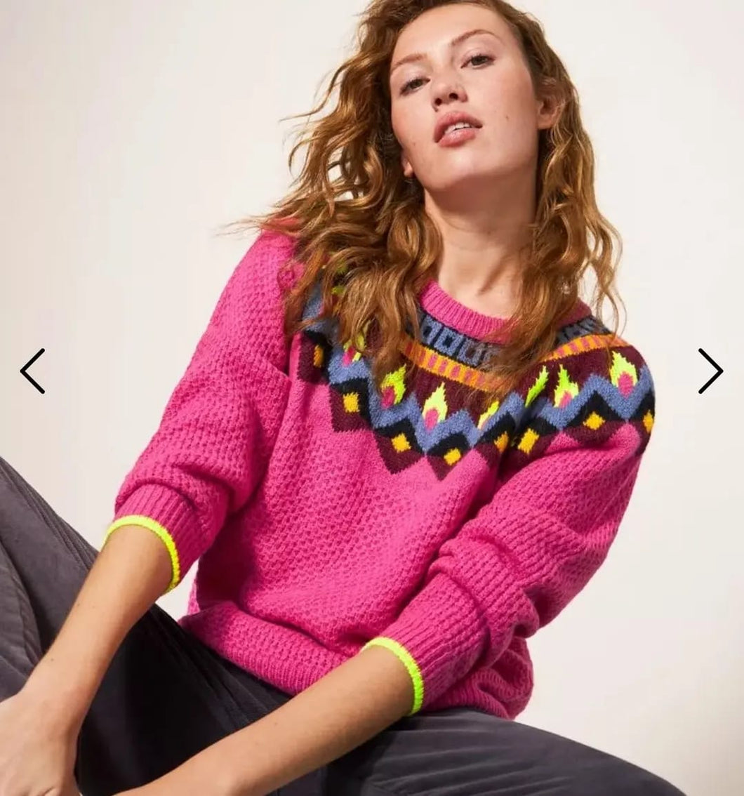 Tyne Jumper -Pink Multi