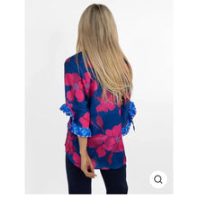 Load image into Gallery viewer, Kimono printed top- Blue/Pink
