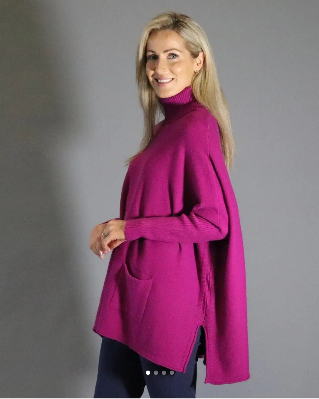 Cowl Neck Poncho with Sleeve