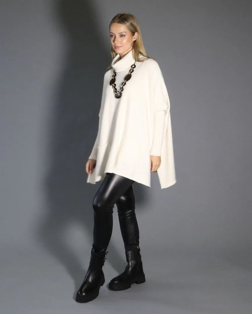 Cowl Neck Poncho with Sleeve
