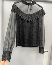 Load image into Gallery viewer, Vintage Black Lace Blouse
