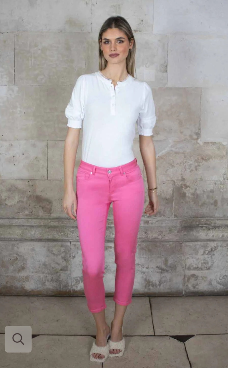 Unity 3/4 Tencel Trousers Bright Pink