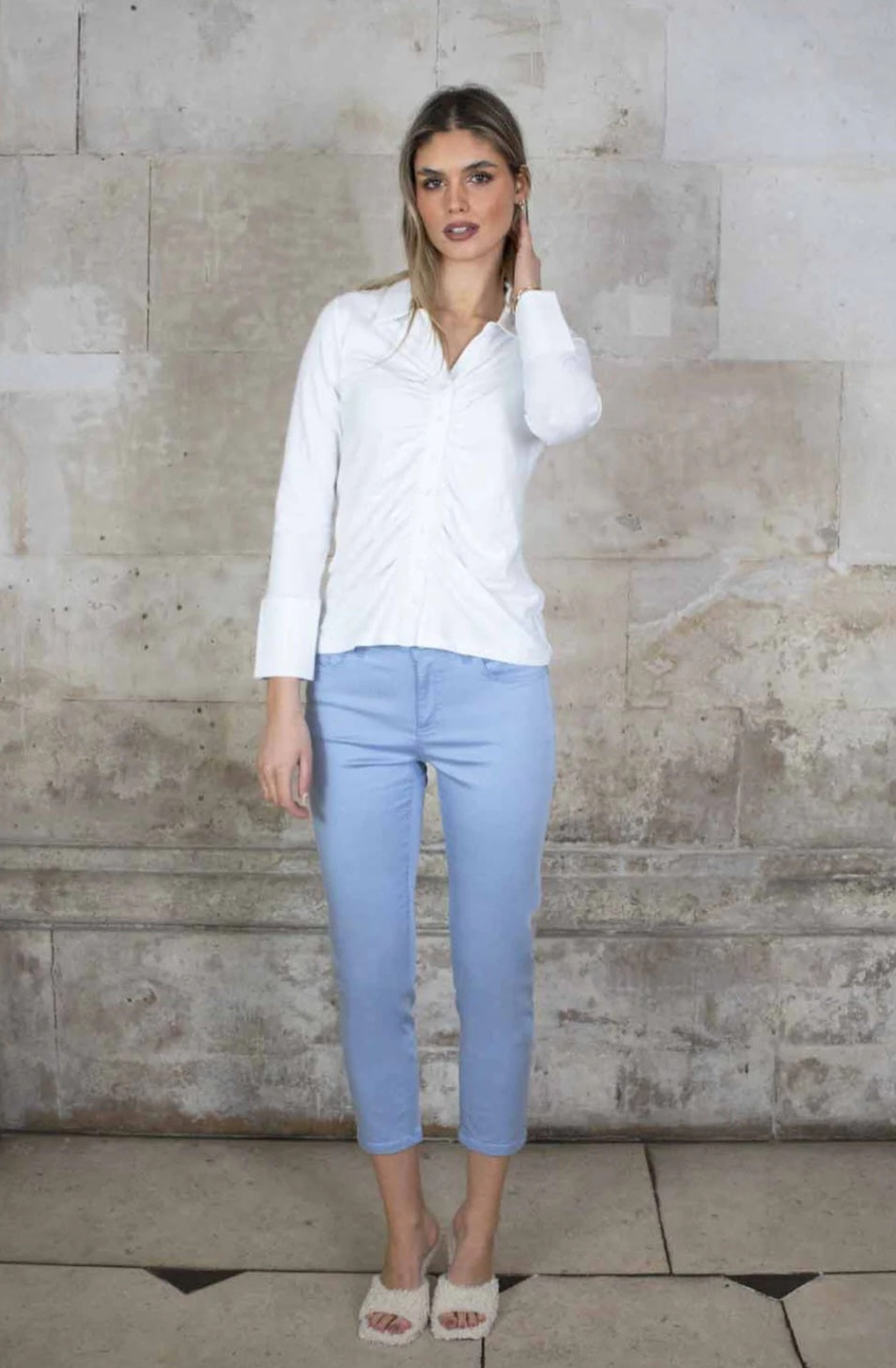 Unity 3/4 Tencel Trousers Light Blue
