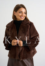 Load image into Gallery viewer, Chocolate Brown Faux Fur Jacket
