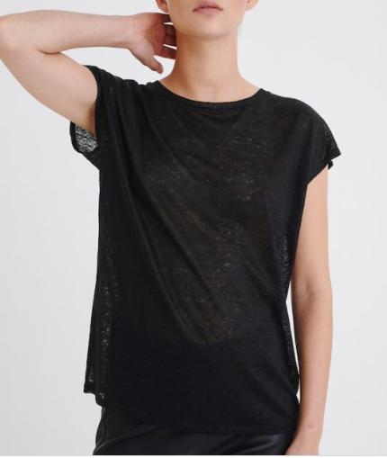 Faylinn O Neck -Black T Shirt