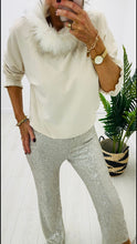 Load image into Gallery viewer, Beige Sequin Trousers
