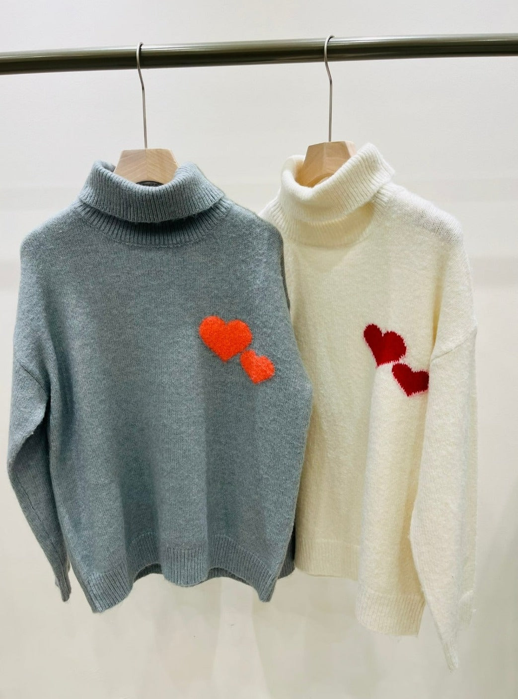 Heart Knit Poloneck