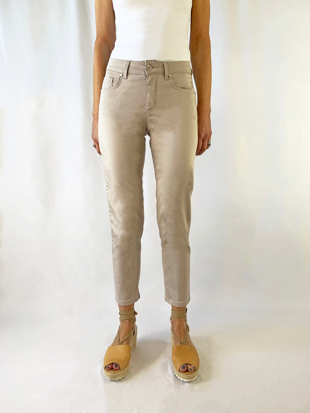 Unity 3/4 Tencel Trousers Taupe/Beige